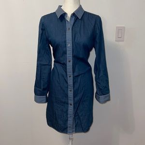 Vince Camuto Denim long button down dress size Small